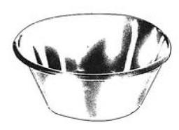 [00016325] 89133-31 : Round bowl, in stainless steel, 310 x 120 mm, 6 l