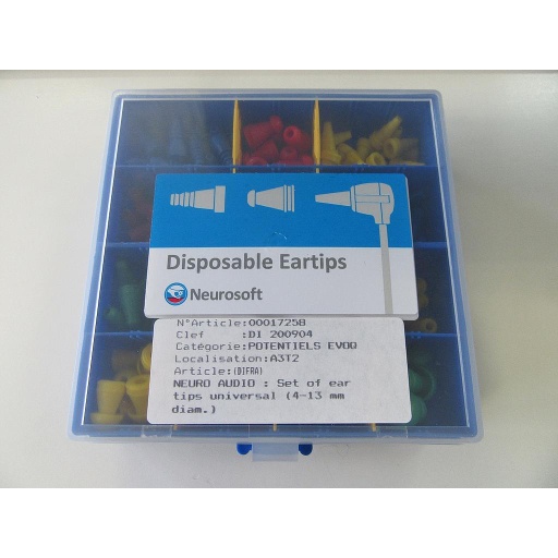 [00017258] DI 200904 : DI 200904  : Set of ear tips universal (diamètre 3-14 mm) pour Neuro Audio