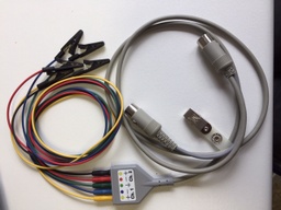 [00019193] Electrode cable for Neuro Audio 2 channels with 2 DIN 6 connectors and set of 5 electrode cables (N, J, R, V, B)