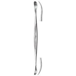 [00001824] 722535-01 : Henke Tonsil dissector, double-ended, serrated edges, 24 cm long, 12 and 18 mm wide