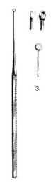 [00021674] 45110-03 : Buck Ear curette, straight, blunt, 14.5 cm long, fig. 3, 3.4 mm diameter