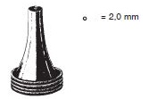 [00021687] 45010-20 : Hartmann Ear speculum, mat, inner diameter 2.0 mm, alone, round