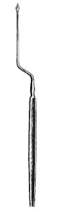 [00022053] 45150-18: Lucae (Royce) Paracentesis needle, bayonet curve, 18 cm long, with short needle, for children