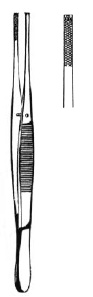 [00022046] 11318-18: Stille-Barraya Forceps, straight, 3 x 4 teeth, 18 cm long