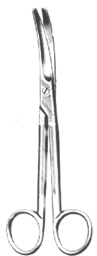 [00022047] 09161-15: Mayo Operating and dissecting scissors, curved, 15.5 cm long