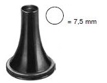 [00022605] 45011-08: Hartmann Ear speculum, black, diameter 7.5 mm, alone, round