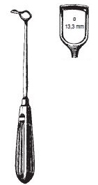 [00022661] 47630-01 : Barnhill Adenoid curette, 22 cm long, fig. 1, blade 13.3 mm wide