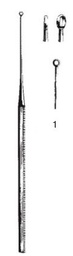 [00030822] 45112-01 : Buck Ear curette, straight, sharp, 14.5 cm long, fig. 1, 2.5 mm diameter