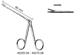 [00021676] 45255-08 : Hartmann-Wullstein Ear forceps, serrated, total length 8.5 cm