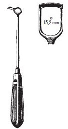 [00031144] 47630-02: Barnhill Adenoid curette, 22 cm long, fig. 2, blade 15.2 mm wide