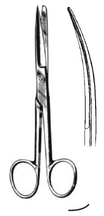 [00031612] 09141-14: Deaver Operating scissors, sharp/blunt, curved, 14 cm long