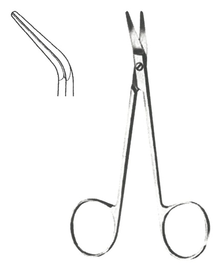 [00031946] 09350-10: Graefe Iridectomy scissors, blunt tips, curved on the flat, 10.5 cm long