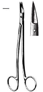 [00031954] 09425-17: Dean Tonsil scissors, angled blades with smooth edgeds, 17 cm long