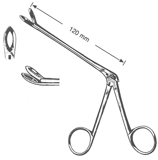 [00032081] 47224-05 : Weil-Blakesley Nasal forceps, fig. 5, curved upwards, 5.8 mm, 12 cm long