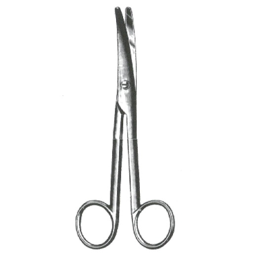 [00032345] 09174-15TC : Mayo-Stille "HM" Dissecting scissors, straight, 15 cm long, with tungsten carbide cutting edges and gold-plated rings