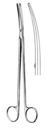 [00032353] 09285-28TC: Metzenbaum Dissecting scissors, "HM", curved, 28 cm long, with tungsten carbide cuttingedges and gold-plated rings, standard pattern