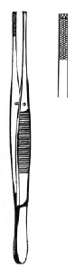 [00032737] 11318-20 : Stille-Barraya Forceps, straight, 3 x 4 teeth, 20 cm long