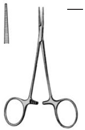 [00032790] 13222-12 : Micro-Halsted Mosquito forceps, very delicate pattern, 12.5 cm, long, straight