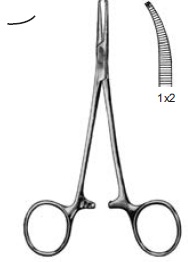[00032793] 13231-14 : Halsted-Mosquito Artery forceps, standard pattern, 1 x 2 teeth, 14.0 cm long, curved