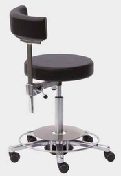 [00000802] 41553-10 : Working stool for operating theatre, with foot control, height adjustment between 54 and 73 cm, with 180° swivel backrest