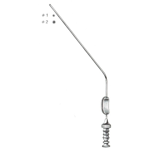 [00001108] 622261-01: 622261-01 : Frazier Tube d'aspiration, coudée, fig. 1, diamètre 1,7 mm, avec appui-doigt et raccord-tuyau, longueur utile 110 mm, longueur total 190 mm